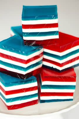 Red, White and Blue Layered Finger Jello