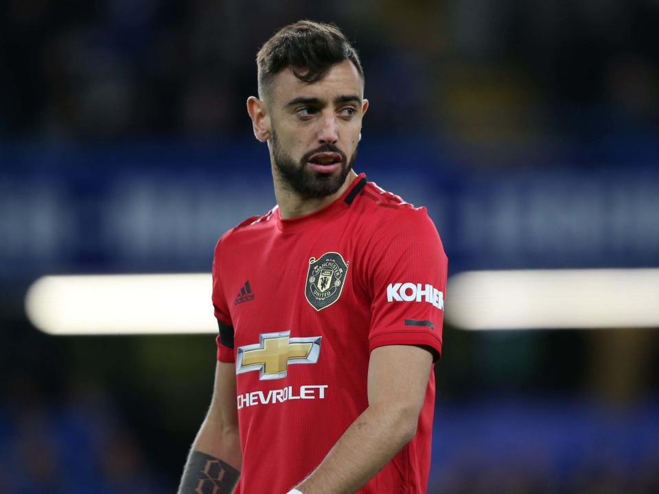 Bruno Fernandes of Manchester United: Manchester United via Getty Imag