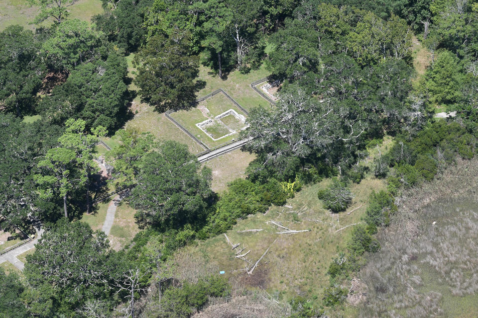 Aerial photos of Brunswick Town and Fort Anderson a year after Hurricane Florence on August 29, 2019.