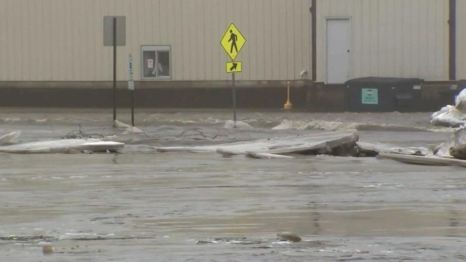 PHOTO: In this screen grab from a video, floodwaters are shown in Wilmington, IL., on Jan 26, 2024. (WLS)