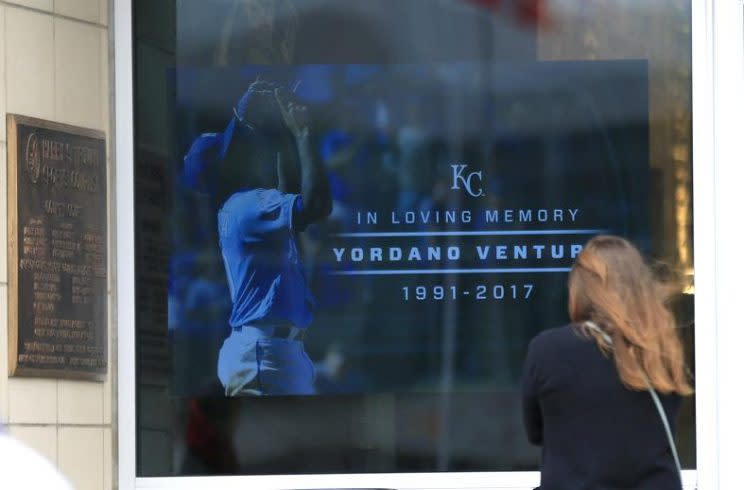 The Royals have been paying tribute to Yordano Ventura all week at Kauffman Stadium. (AP)