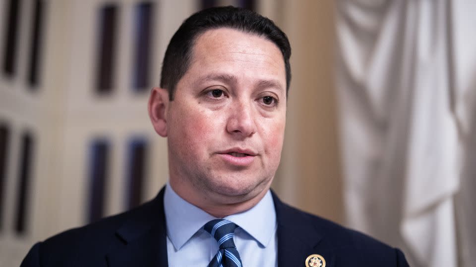 Rep. Tony Gonzales at the US Capitol in January. Several of Gonzales' colleagues in the House are backing a GOP primary challenger in his race for reelection. - Tom Williams/CQ Roll Call/Sipa