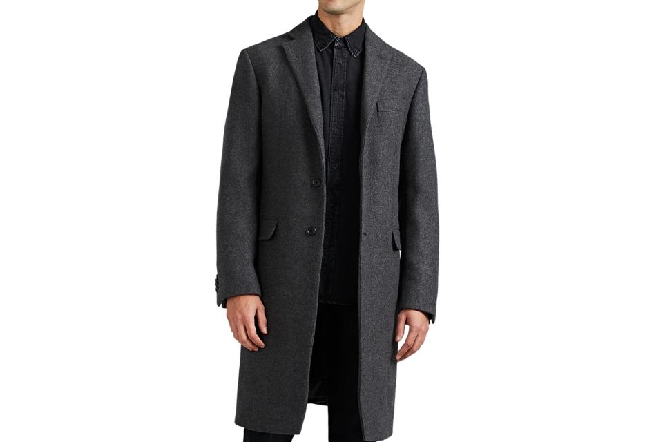 Barneys New York wool-blend slim overcoat (was $795, 70% off)