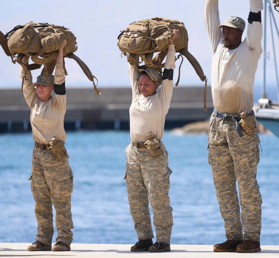 SPECIAL FORCES: WORLD'S TOUGHEST TEST: L-R: Nastia Liukin, Mel B and Dwight Howard in SPECIAL FORCES: WORLD'S TOUGHEST TEST