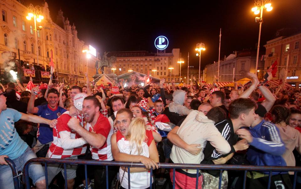 Die Fanmeile von Zagreb wurde zum Treffpunkt der euphorischen Fans. (Bild: Getty Images)