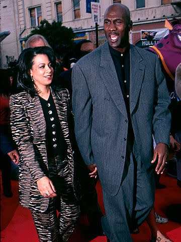 <p>Fitzroy Barrett/Shutterstock</p> Michael Jordan and Juanita Vanoy in 1996