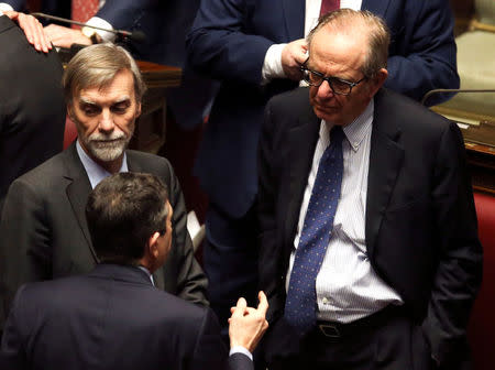 Italy's Economy Minister Pier Carlo Padoan attends the first session of the Chamber of Deputies during since the March 4 national election in Rome, Italy March 23, 2018. REUTERS/Tony Gentile