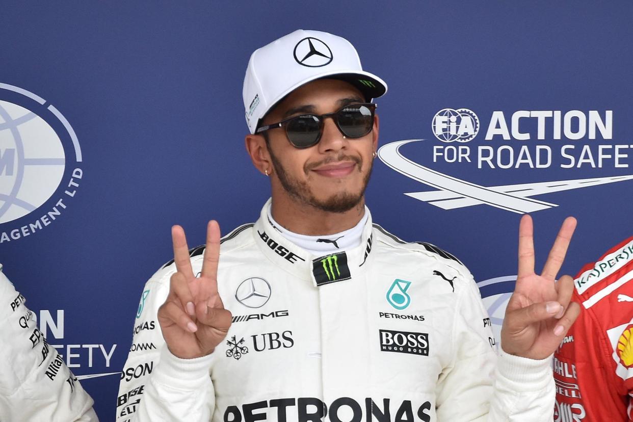 Protest: Lewis Hamilton backs the 'take the knee' movement: AFP/Getty Images