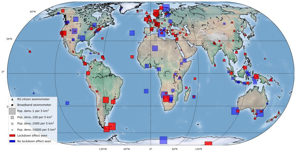 Locations of the 268 global seismic stations