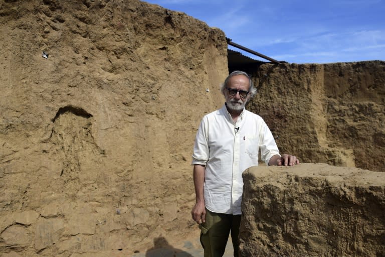 L'archéologue espagnol Sebastian Celestino Perez, sur le site de fouilles de Casas del Turunuelo, le 17 avril 2024 à Guarena, dans dans la région de l'Estrémadure (CRISTINA QUICLER)