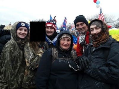 The Mann family during the January 6th Capitol Riot.