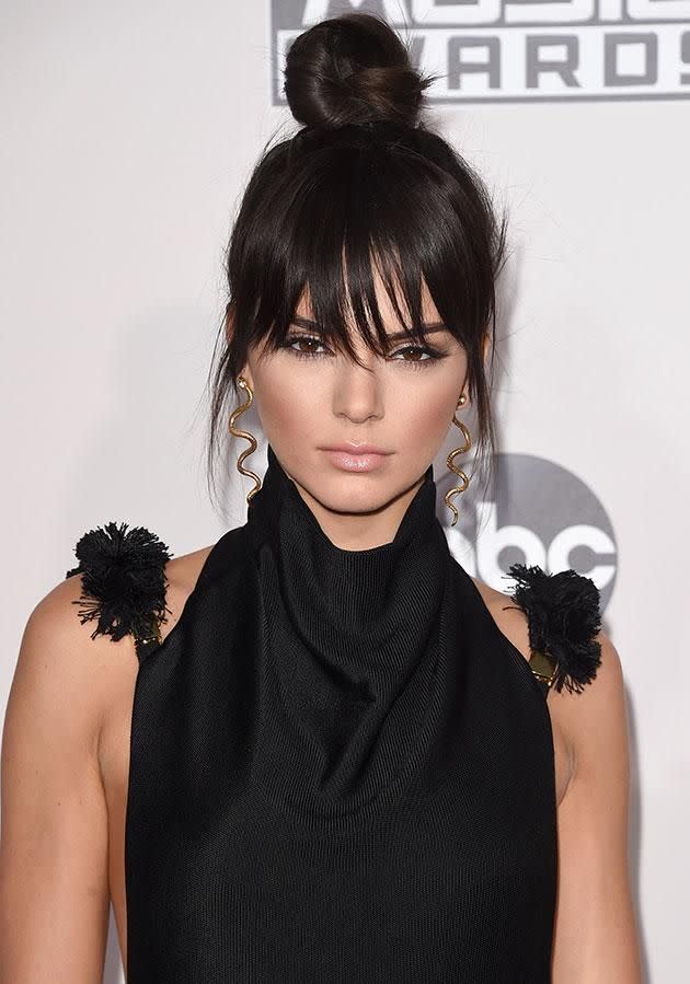 Kendall is a big fan of the topknot. Photo: Getty.
