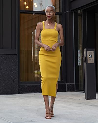 Citronelle Strappy Rib Midi Dress by @signedblake