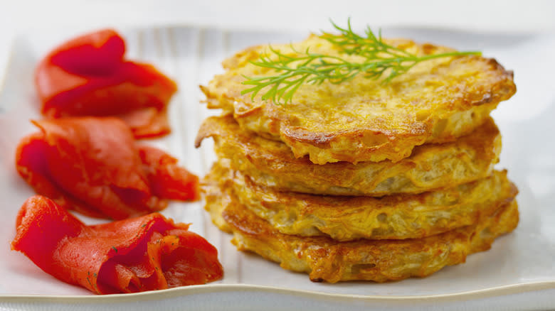 latkes with salmon