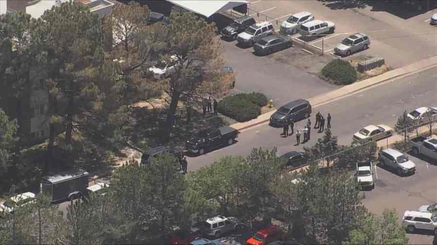 The Aurora Police Department said one person was taken to the hospital Thursday after police fired shots. SkyFOX was over the scene at about 12:45 p.m.