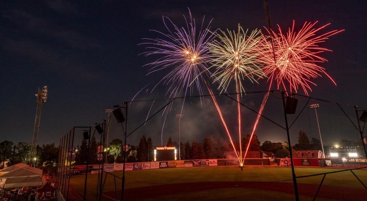 Fans were treated to fireworks after the game between Visalia Rawhide and Modesto Nuts on Friday, July 2, 2021. 