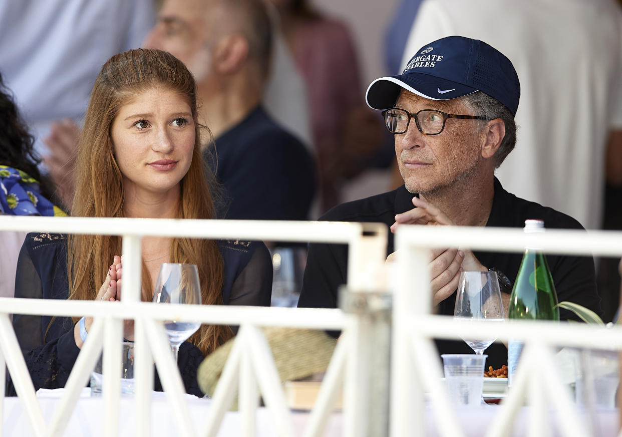 MONACO - JUNE 30:   Bill Gates and Jennifer Gates attend Global Champions Tour of Monaco at Port de Hercule on June 30, 2018 in Monte-Carlo, Monaco.  (Photo by fotopress/Getty Images)