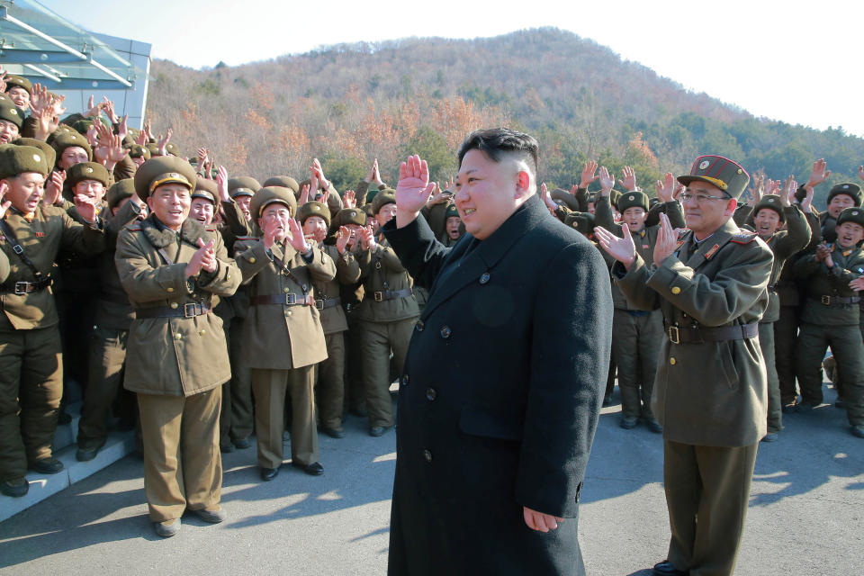 North Korean leader Kim Jong Un supervised a ballistic rocket launching drill of Hwasong artillery units of the Strategic Force of the KPA on the spot in this undated photo released by North Korea's Korean Central News Agency (KCNA) in Pyongyang March 7, 2017. KCNA/via REUTERSATTENTION EDITORS - THIS PICTURE WAS PROVIDED BY A THIRD PARTY. REUTERS IS UNABLE TO INDEPENDENTLY VERIFY THE AUTHENTICITY, CONTENT, LOCATION OR DATE OF THIS IMAGE. FOR EDITORIAL USE ONLY. NOT FOR SALE FOR MARKETING OR ADVERTISING CAMPAIGNS. NO THIRD PARTY SALES. NOT FOR USE BY REUTERS THIRD PARTY DISTRIBUTORS. SOUTH KOREA OUT. NO COMMERCIAL OR EDITORIAL SALES IN SOUTH KOREA.