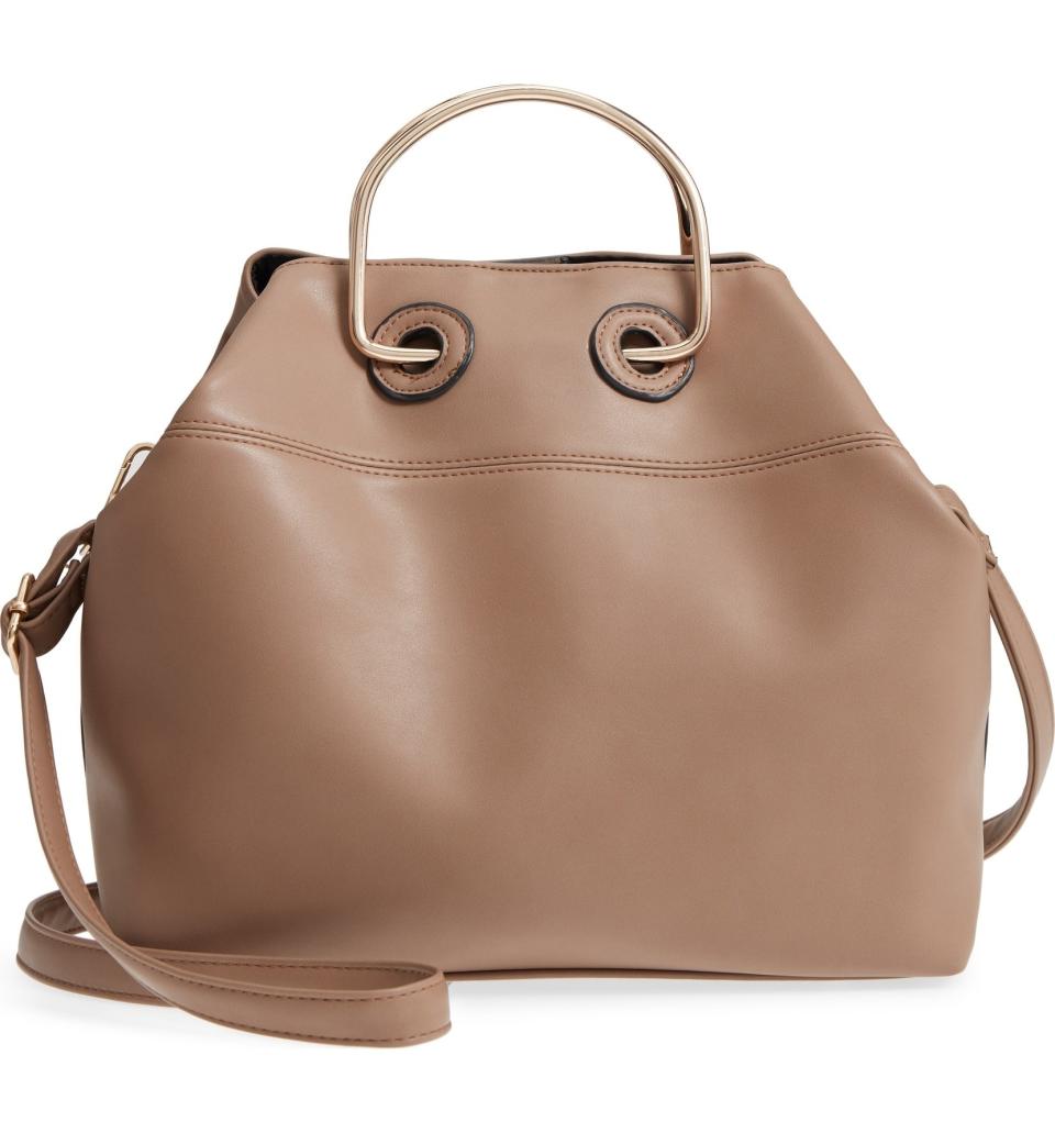 Leith Metal Handle Faux Leather Tote Bag, $59, $38.90; at Nordstrom