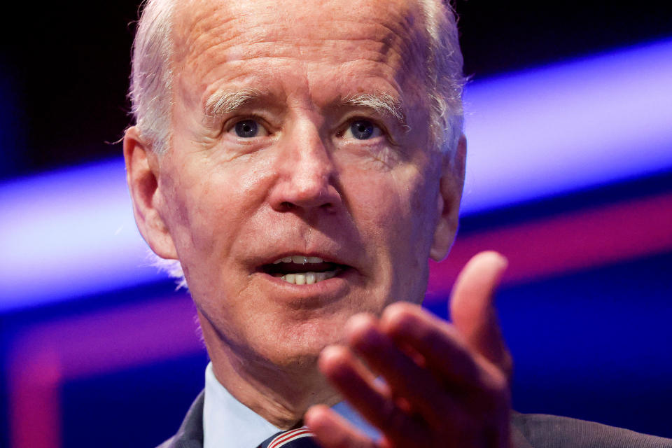 Joe Biden discusses his plans if elected to develop and distribute a safe coronavirus disease (COVID-19) vaccine, during a campaign speech after being briefed by public health experts in Wilmington, Delaware, U.S., September 16, 2020. (Jonathan Ernst/Reuters)