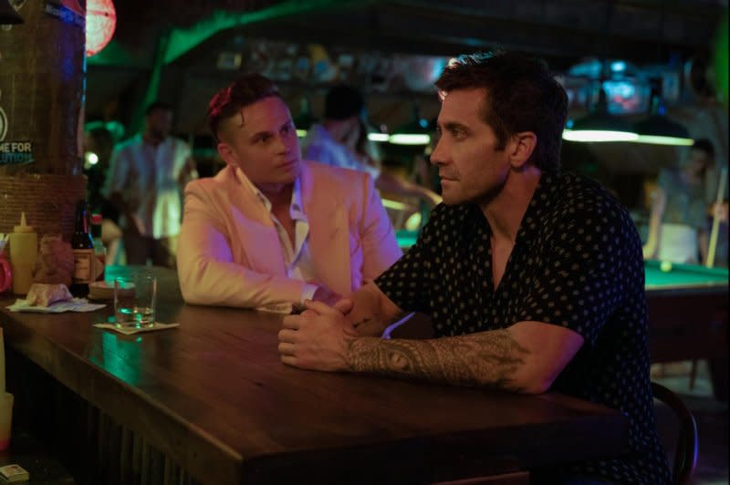 Ben Brandt (Billy Magnussen, L) threatens Dalton (Jake Gyllenhaal). Photo courtesy of Prime Video