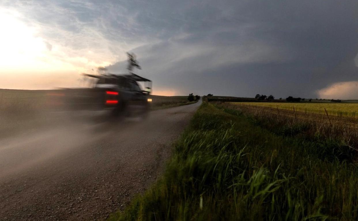 Scientists in a truck outfitted with instruments race toward a storm. <a href="https://inside.nssl.noaa.gov/nsslnews/2024/05/lift-project-intercepts-violent-tornado-collects-historic-data/" rel="nofollow noopener" target="_blank" data-ylk="slk:National Severe Storms Lab/NOAA;elm:context_link;itc:0;sec:content-canvas" class="link ">National Severe Storms Lab/NOAA</a>