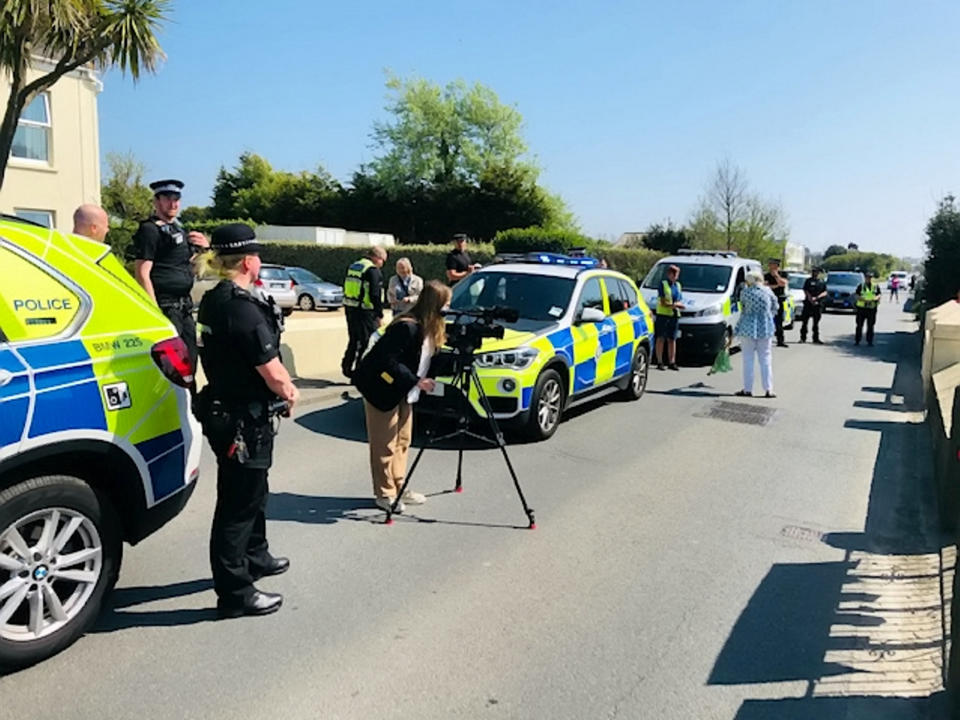 Her birthday card from the Queen was delivered by the police force (SWNS)