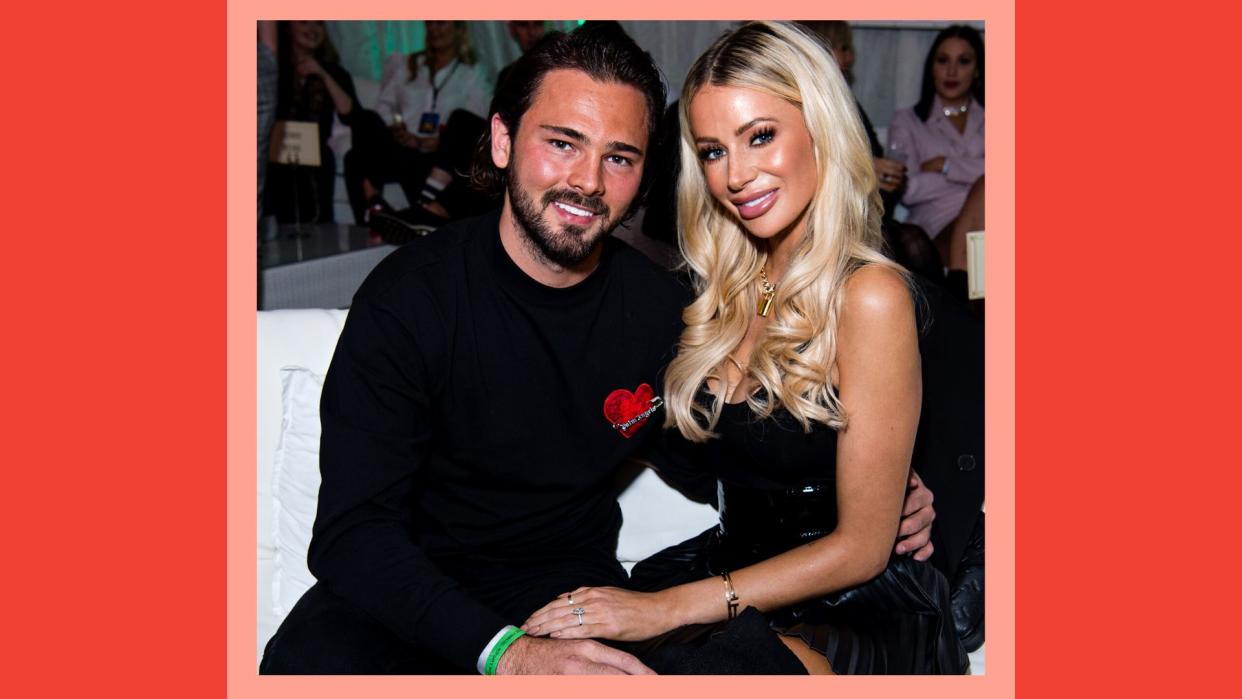  Bradley Dack and Olivia Attwood backstage during "X Factor Celebrity" on November 16, 2019 in London, United Kingdom 