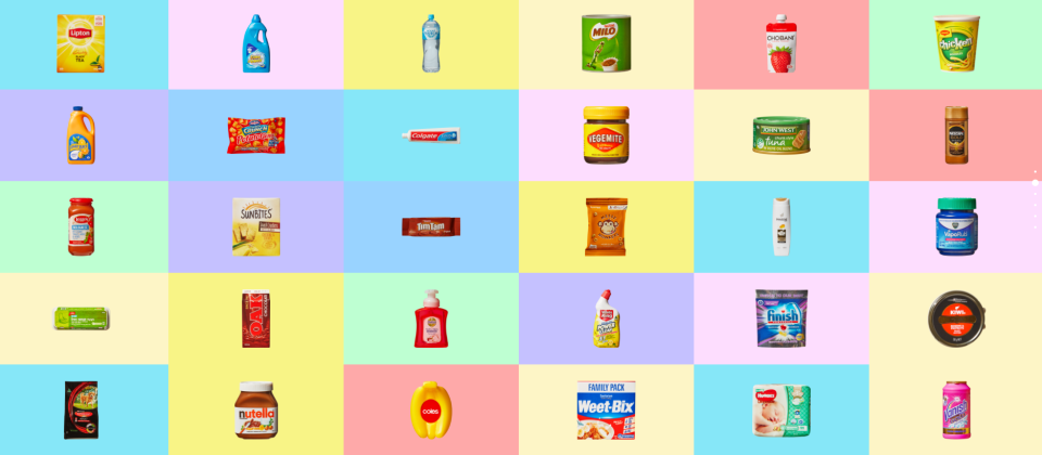 The Coles mini collectables include a Nutella jar, Weetbix and Vegemite. Source: Coles