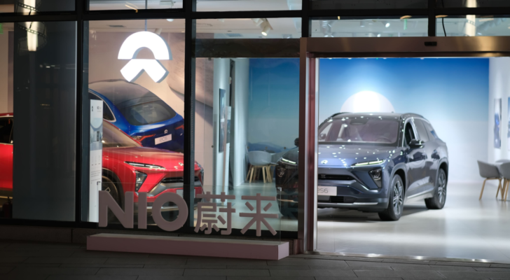 Shanghai.China-Feb.2021: exterior of NIO store. A Chinese electric car brand