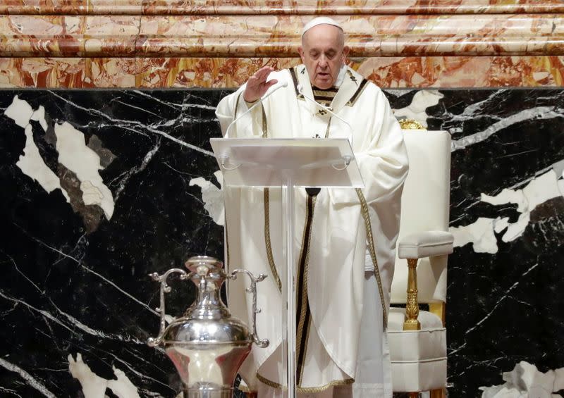 Pope Francis holds Chrism Mass on Holy Thursday at the Vatican