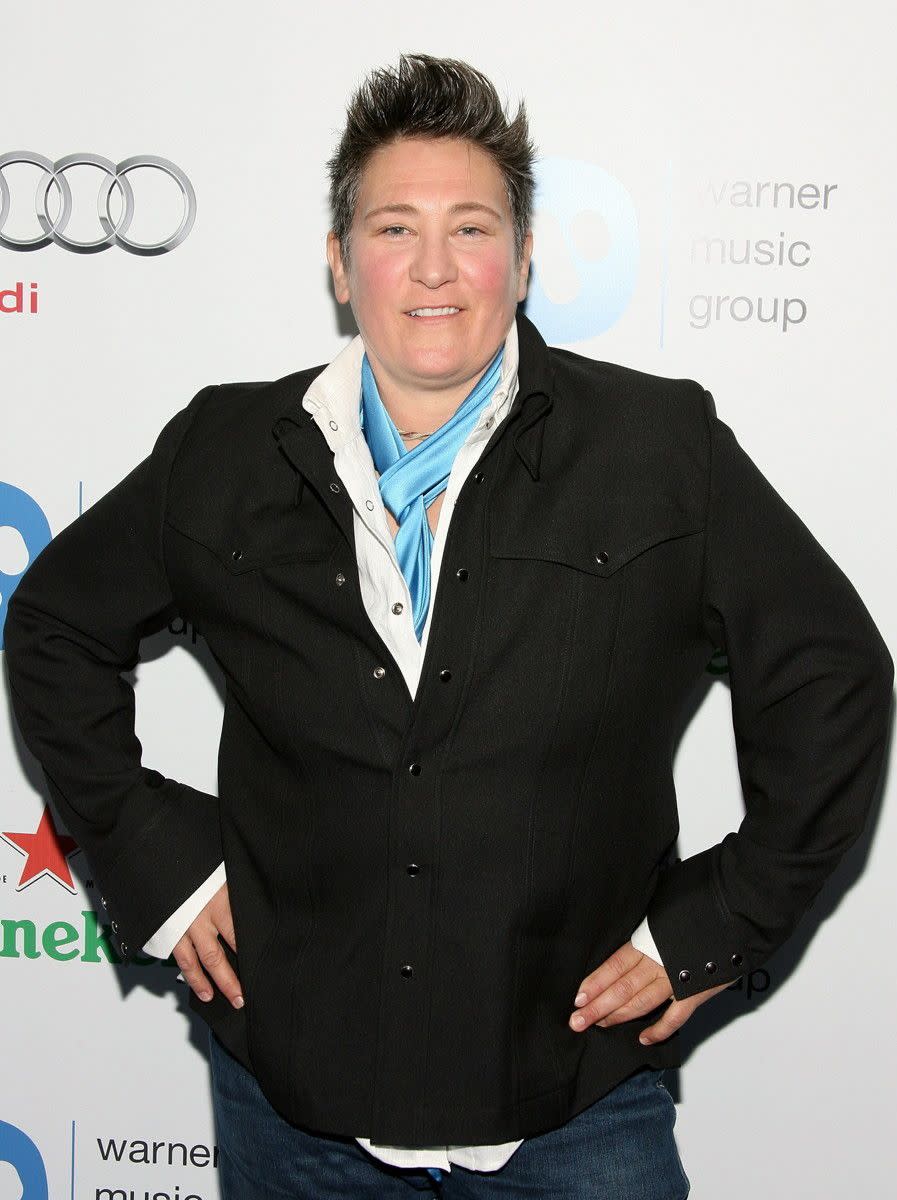 Canadian country singer K.D. Lang was among the first celebrities to come out as a lesbian publically back in 1992 during an interview with The Advocate. "I'm proud that I was one of the first ones out, singing loud and proud," Lang said.