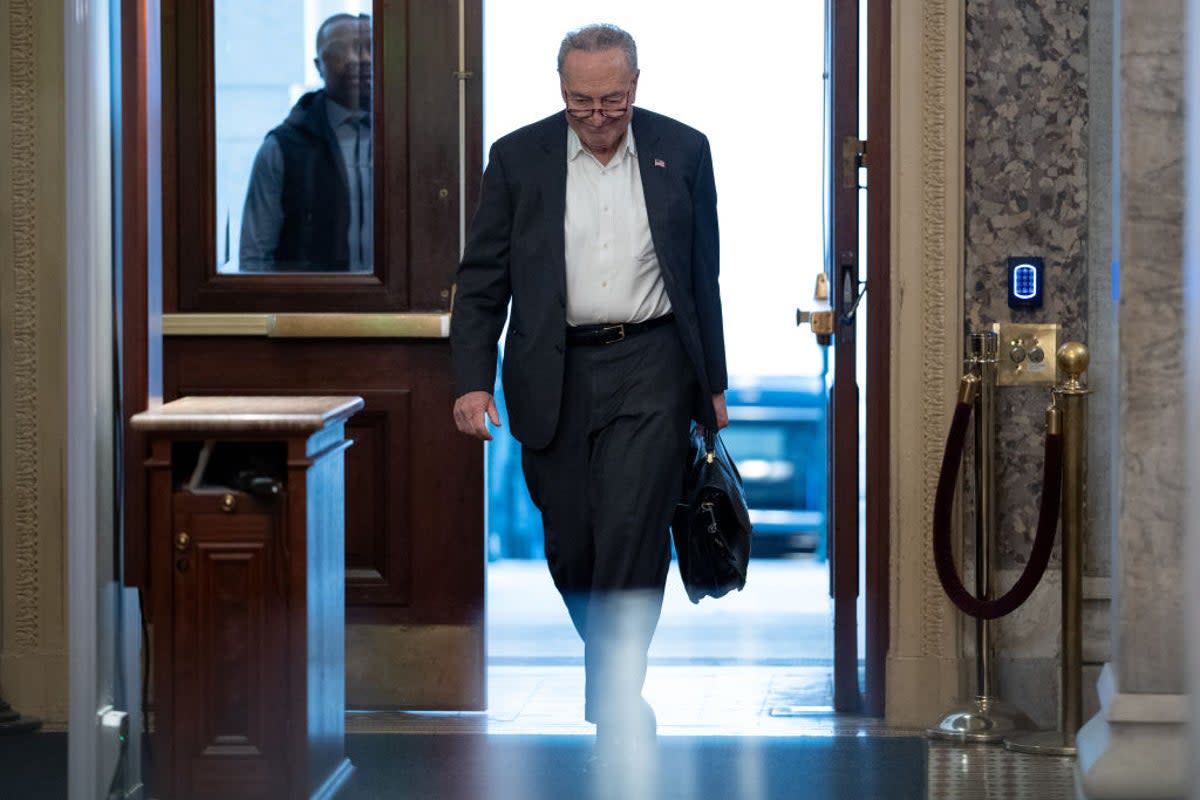 Senate Majority Leader Chuck Schumer notched a win on Tuesday with the bipartisan passage of aid to Ukraine, Israel and Taiwan (Getty Images)