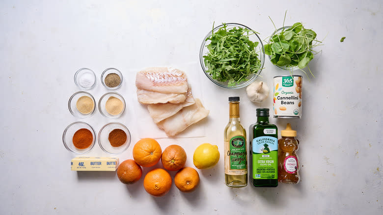 ingredients for cod and citrus salad
