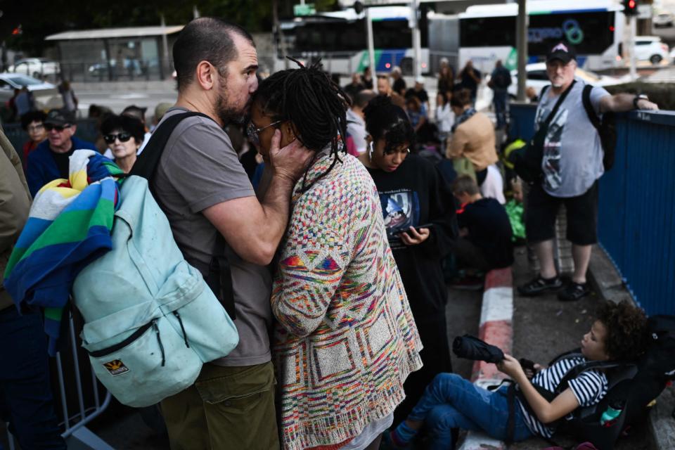 October 16, 2023: U.S. citizens wait at the port of Haifa to be evacuated to Cyprus amid the ongoing battles between Israel and the Palestinian Islamist group Hamas. Israel declared war on Hamas a day after waves of its fighters broke through the heavily fortified border on Oct. 7, shooting, stabbing and burning to death more than 1,400 people, most of them civilians. Israel then unleashed a relentless bombing campaign of Gaza that has flattened neighborhoods and left at least 2,670 people dead in the territory, mainly civilians.