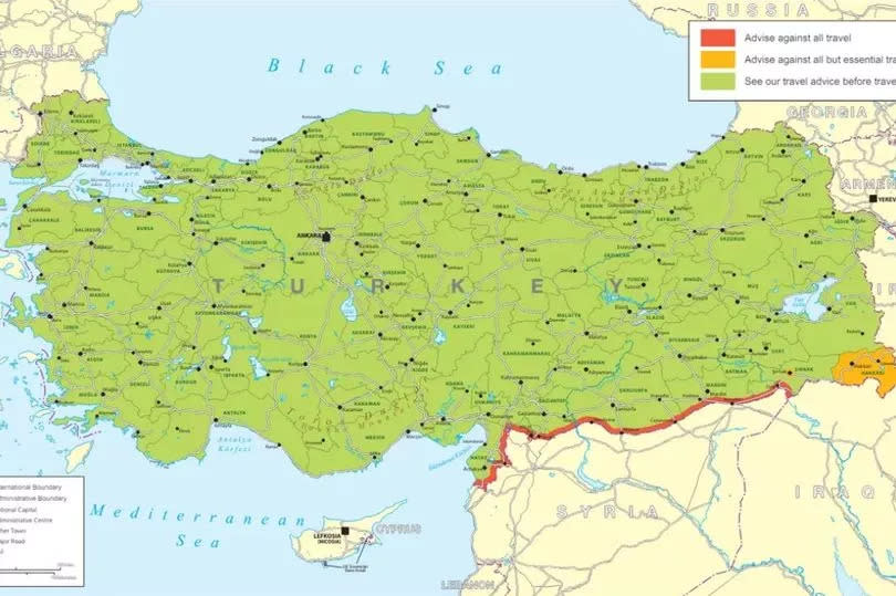 The Foreign, Commonwealth and Development Office issued a warning about where in Turkey travel should be avoided at all costs