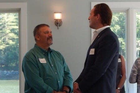 In a reception held at the Elks Lodge in Portsmouth, Governor Chris Sununu and Mayor Deaglan McEachern joined Elks members in presenting a $6,000 Beacon/Spotlight grant to support Portsmouth-based Step Up Parents.