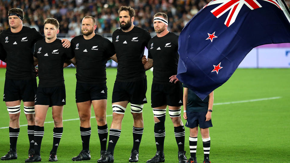 Kieran Read and his teammates, pictured here at the Rugby World Cup.