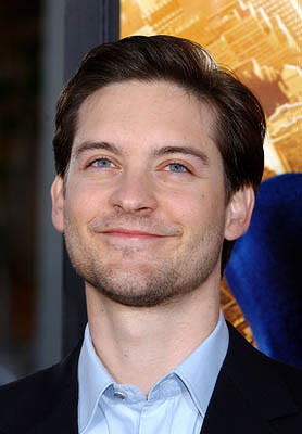 Tobey Maguire thinks happy thoughts at the LA premiere of Columbia Pictures' Spider-Man