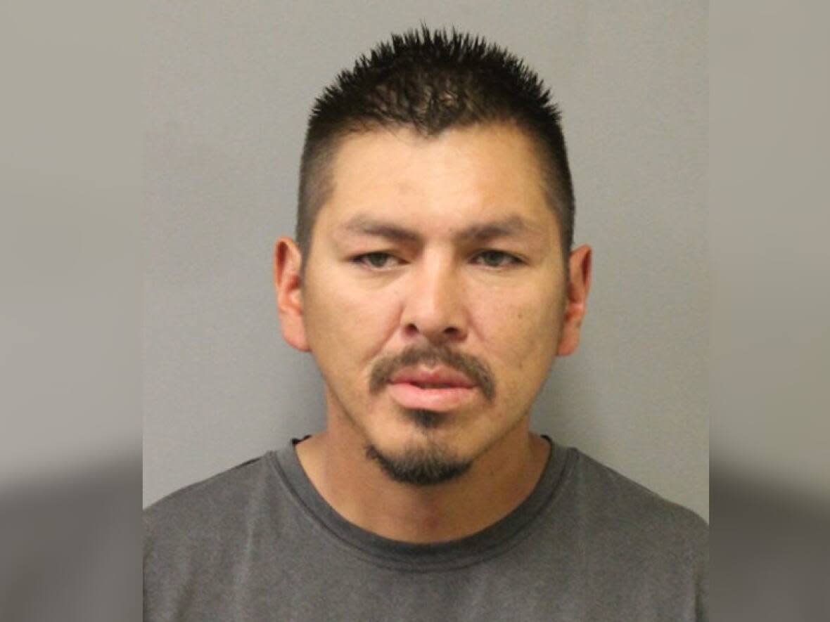 RCMP in west-central Saskatchewan are looking to arrest Colin Neil Singer, 34, who’s been wanted on several charges since May 2020.  (Saskatchewan RCMP - image credit)