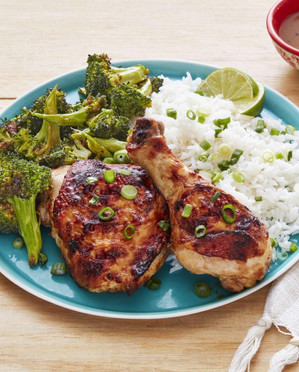 15) Sheet-Pan Spicy Peanut Chicken and Broccoli