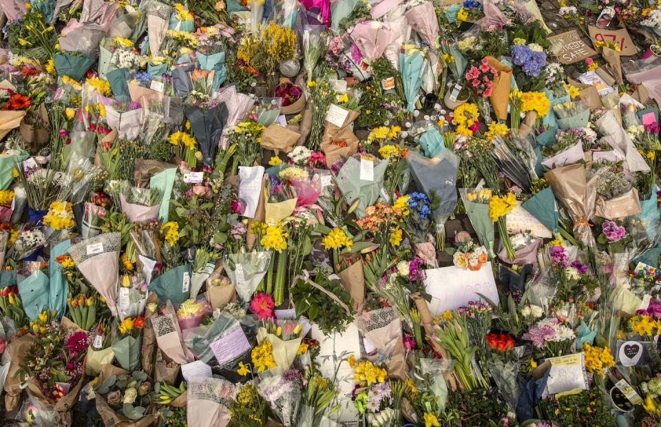 flowers left in memory of sarah everard