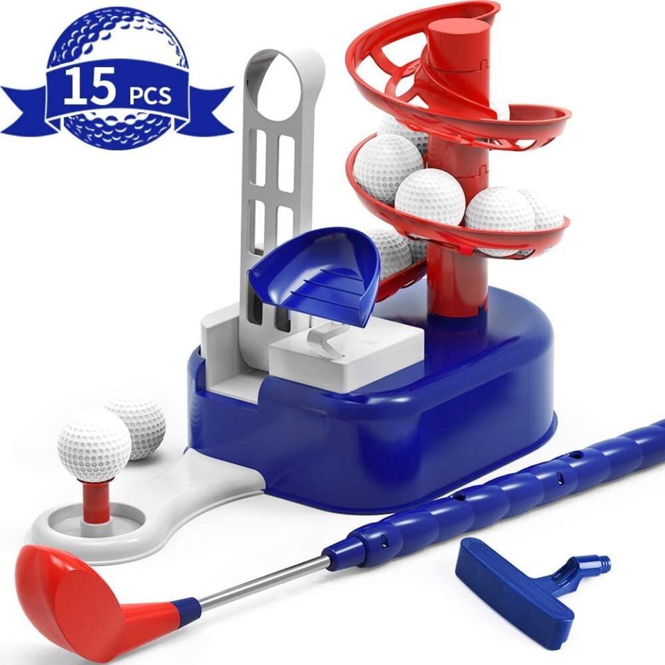 Find this <a href="https://amzn.to/2AywNZi" target="_blank" rel="noopener noreferrer">iPlay iLearn Kids Golf Toys Set</a> for $28 on <a href="https://amzn.to/2AywNZi" target="_blank" rel="noopener noreferrer">Amazon</a>.