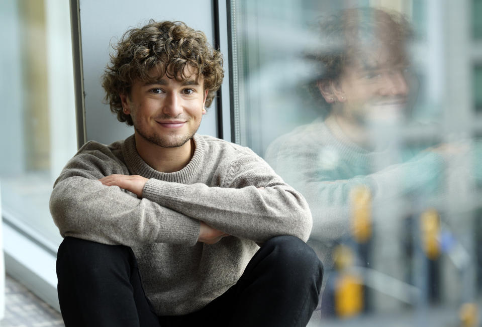 Gabriel LaBelle, a cast member in the film "The Fabelmans," poses for a portrait during the 2022 Toronto International Film Festival, Sunday, Sept. 11, 2022, at the Four Seasons Hotel in Toronto. (AP Photo/Chris Pizzello)