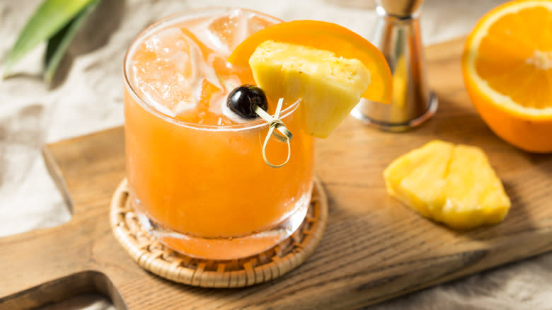 rum runner cocktail with fruit