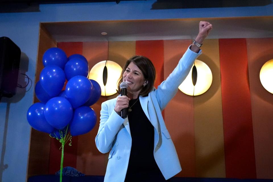 Helena Foulkes comes out triumphant despite her loss at the Aloft Hotel on election night.