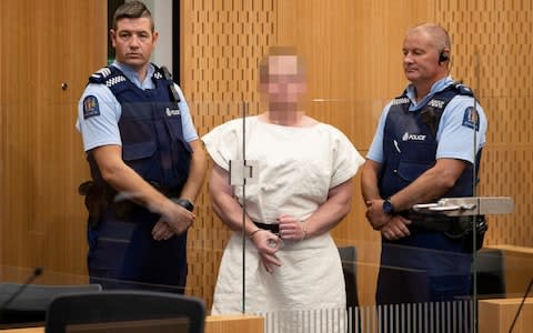 Brenton Tarrant appears in the Christchurch District Court - Credit: Reuters