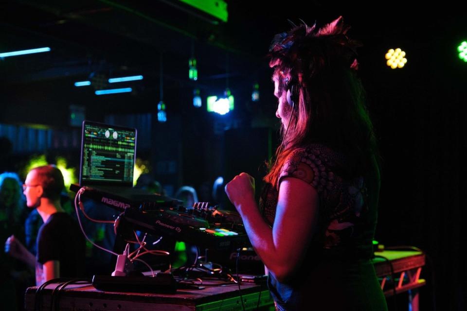 A sound technician works during a Don Letts performance at the Old Bakery Studios (The Old Bakery Studios)