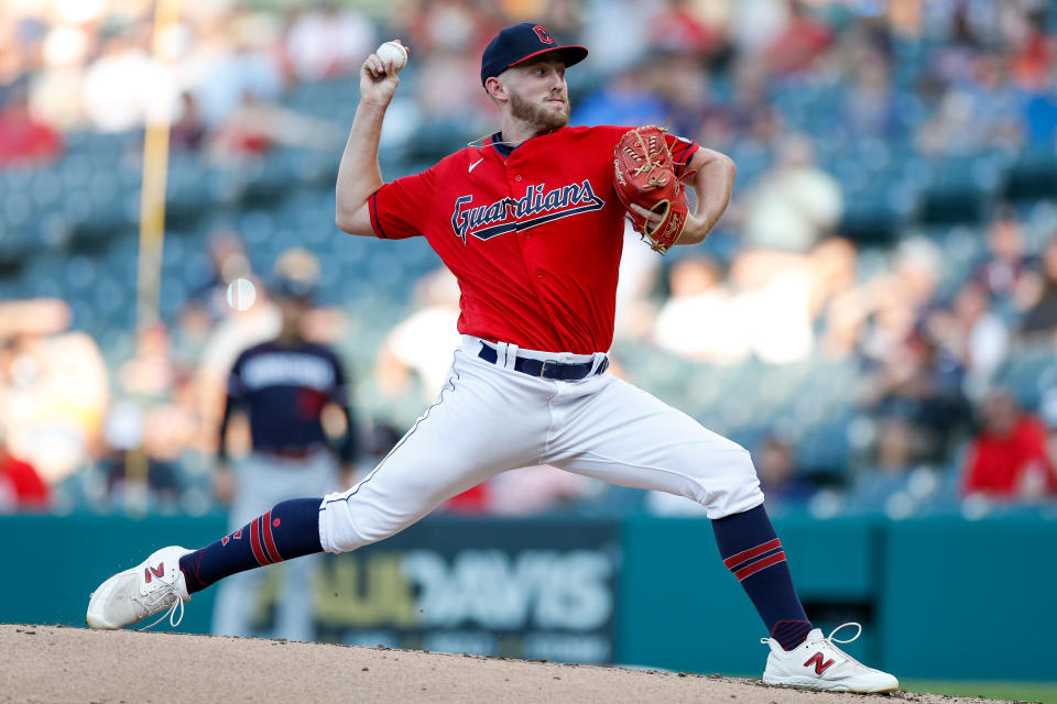 克利夫蘭守護者Tanner Bibee。（MLB Photo by Brandon Sloter/Image Of Sport/Getty Images）