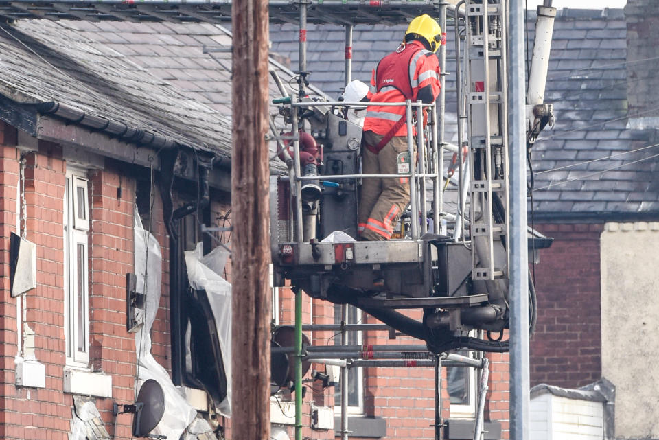 <em>Blaze – the fire ripped through the house in December, claiming the lives of four children (Picture: James Speakman/ Mercury Press)</em>